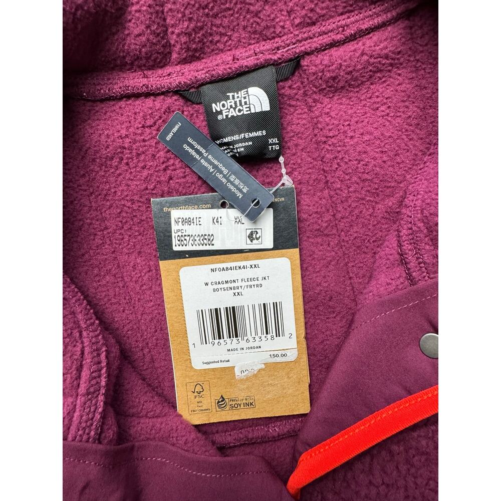 NORTHFACE cragmont fleece jacket Boysenberry-Fiery Red NWT SIZE XXL - Picture 6 of 8